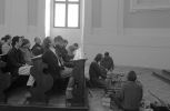 Jaroslav Kořán, Michal Kořán, Marek Šebelka: Orloj Snivců, koncert Fungus vernisáž, sv. Benedikt (1994). Photographer: Daniel Šperl